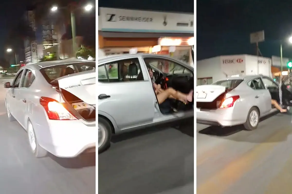 Capturas del video del presunto secuestro de mujer en Monterrey. Foto: Canva