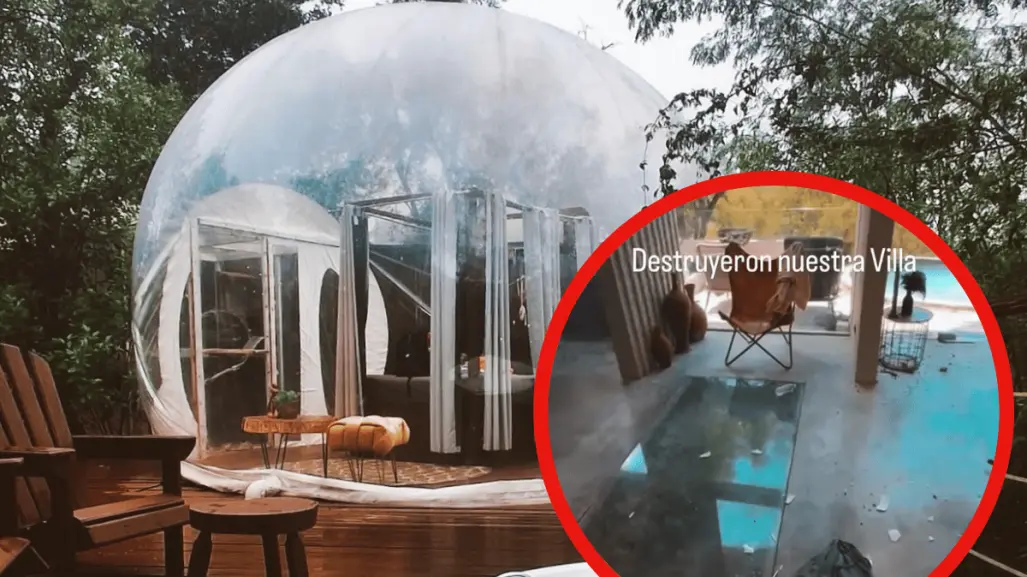 Destrozan villa de Hideout Monterrey Bubble Glamping en Nuevo León l VIDEO