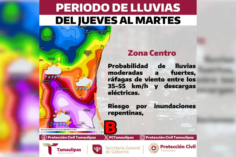 Foto: Protección Civil Tamaulipas