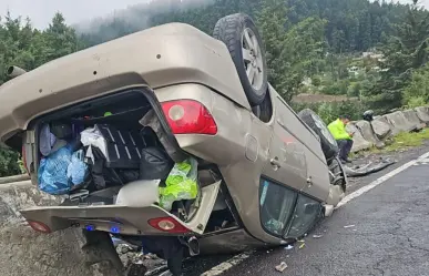 Volcadura en la carretera Toluca-México deja un hombre lesionado