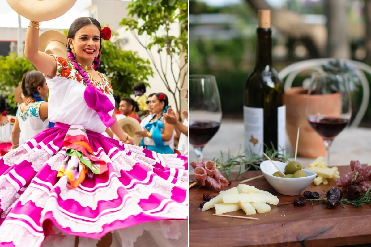 Guelaguetza en CDMX y Queso y Vino. Foto: @AzcapotzalcoMx y Canva