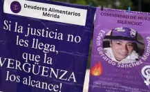 Mujeres colocan tendedero en Plaza Grande de Mérida para exhibir a padres deudores