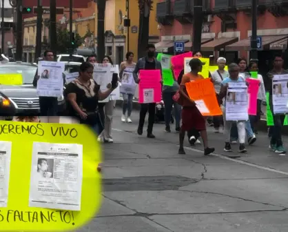 Familia de Ernesto López marcha por las calles de Durango pidiendo su localización 