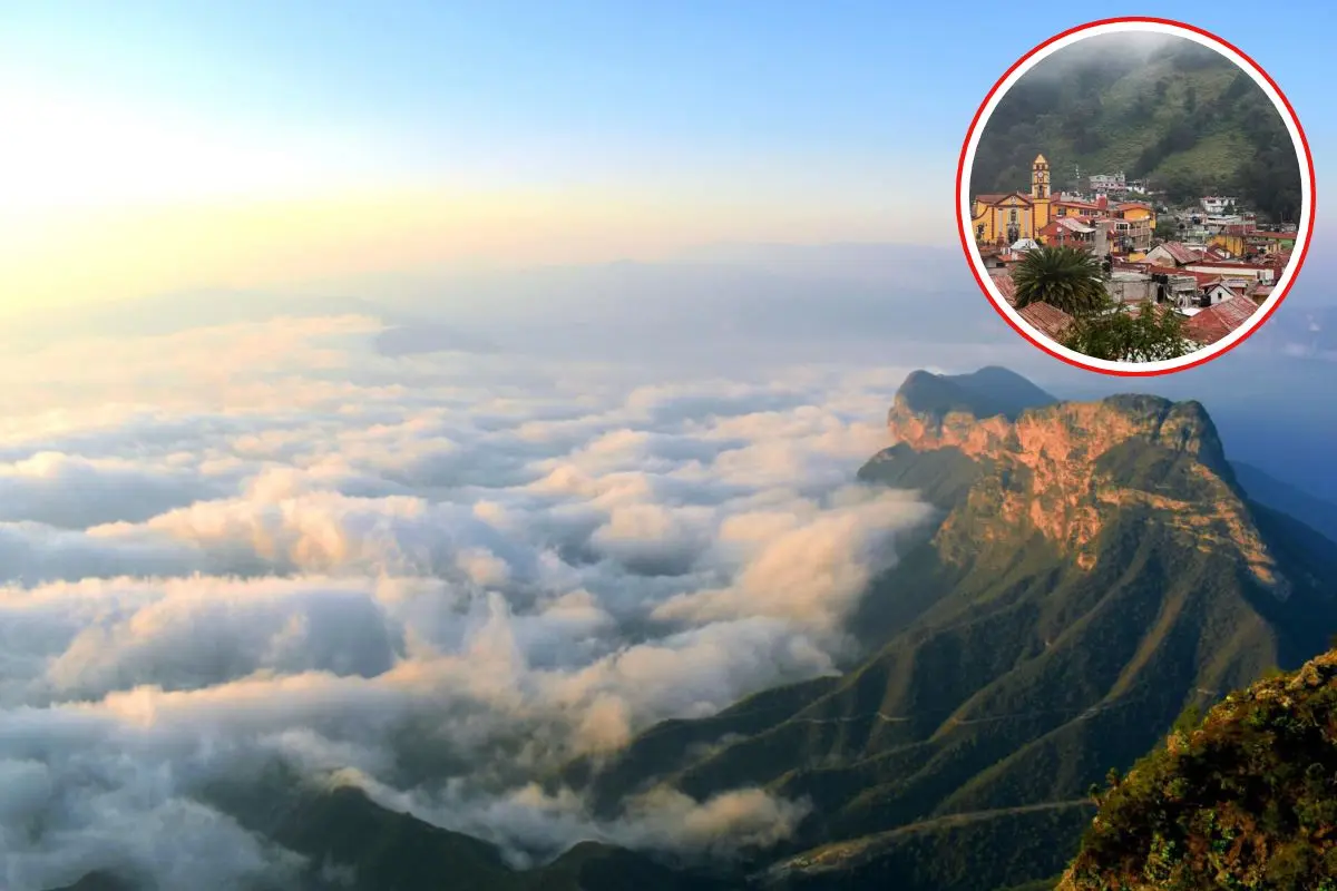 Mirador Cuatro Palos, Centro Histórico de Pinal de Amoles. Foto: Facebook Publicación de Secretaría de Turismo del Estado de Querétaro | Canva