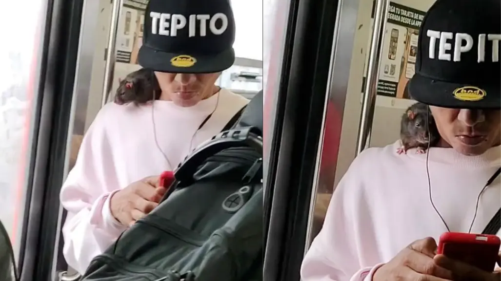 VIDEO | Joven viaja con una rata en el hombro en el Metro CDMX