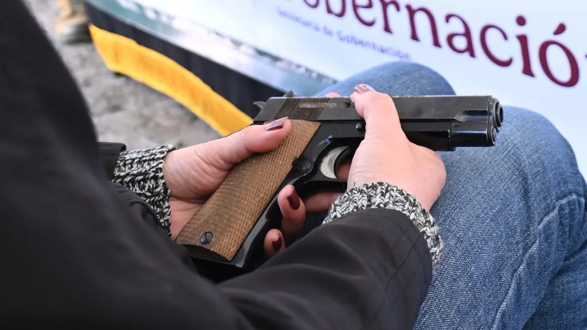 Canje de armas. Foto: SEGOB
