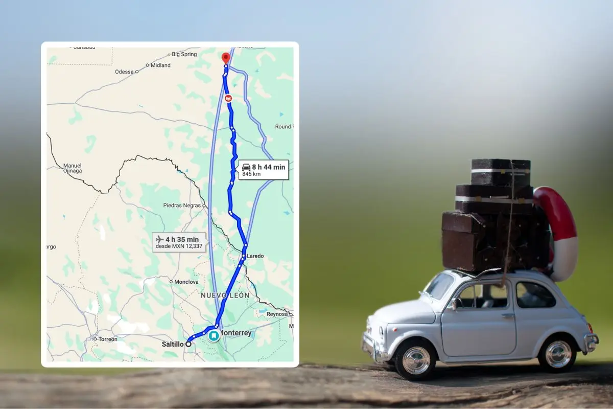 Carretera de Coahuila. Fotos de canva y maps.