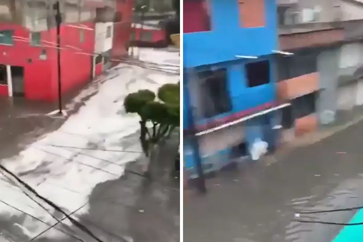 Se desborda presa Los Cuartos, Foto: Captura de pantalla.