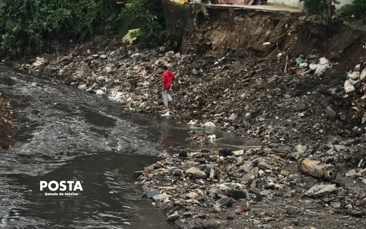 Así luce el Río Verde en Naucalpan tras su desbordamiento. Foto: Luis Antonio Alfaro
