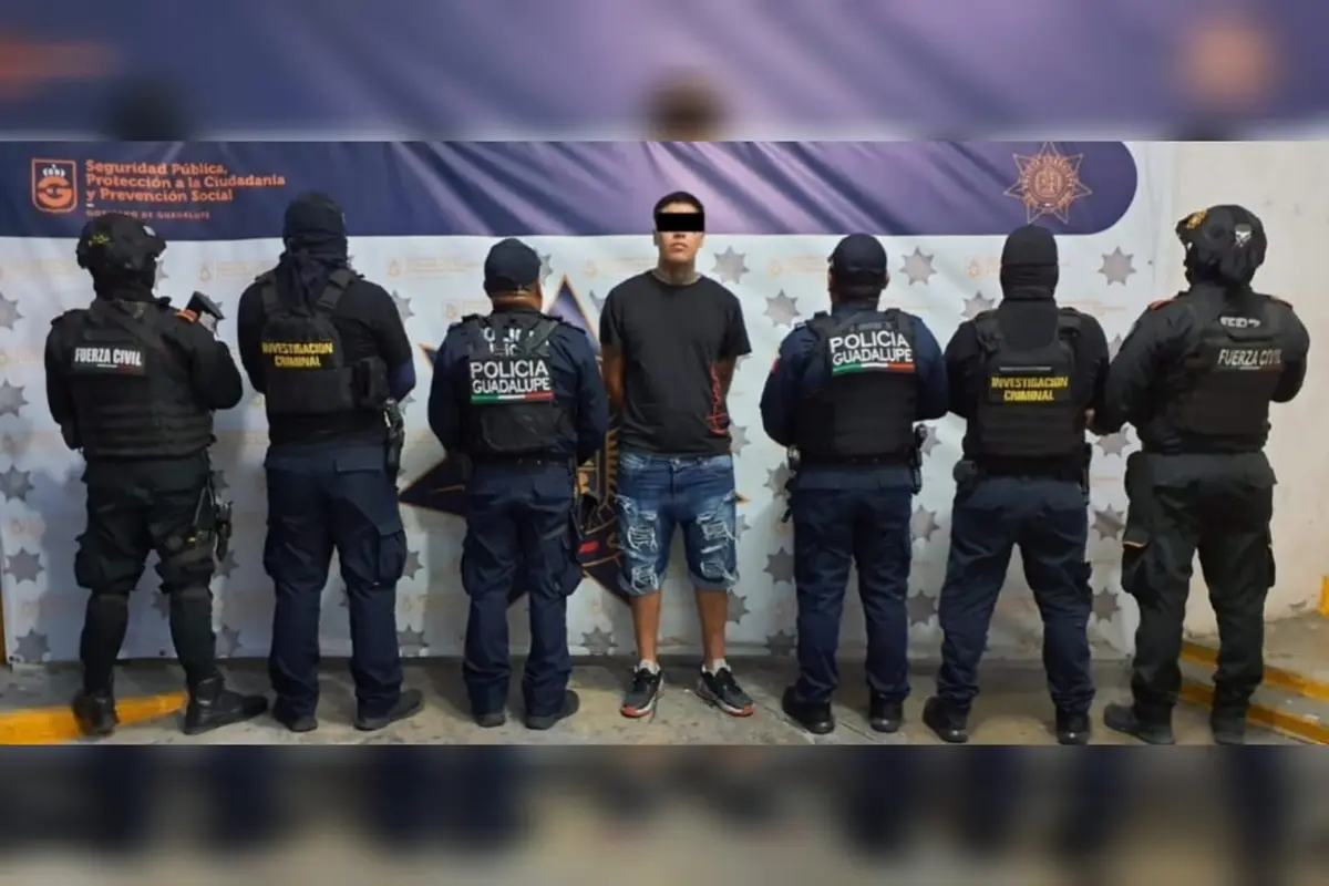 Capturan en su cumpleaños a presunto asaltante vinculado a narcomenudeo. Foto: Policía de Guadalupe