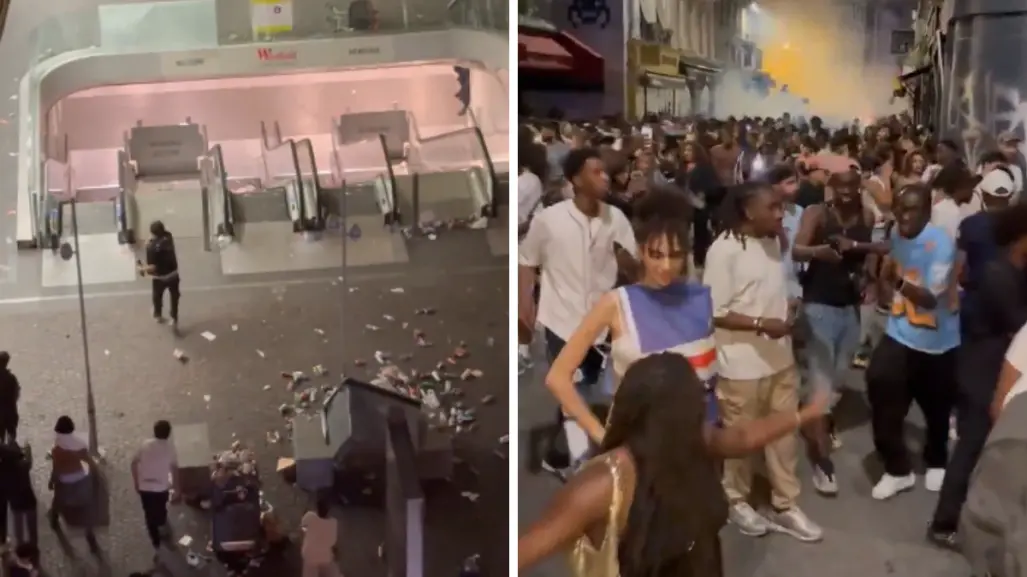 VIDEO l Jóvenes vandalizan el centro comercial Westfield de Les Halles en París