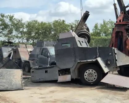 VIDEO | FGR lleva a cabo la destrucción de 15 vehículos con blindaje artesanal