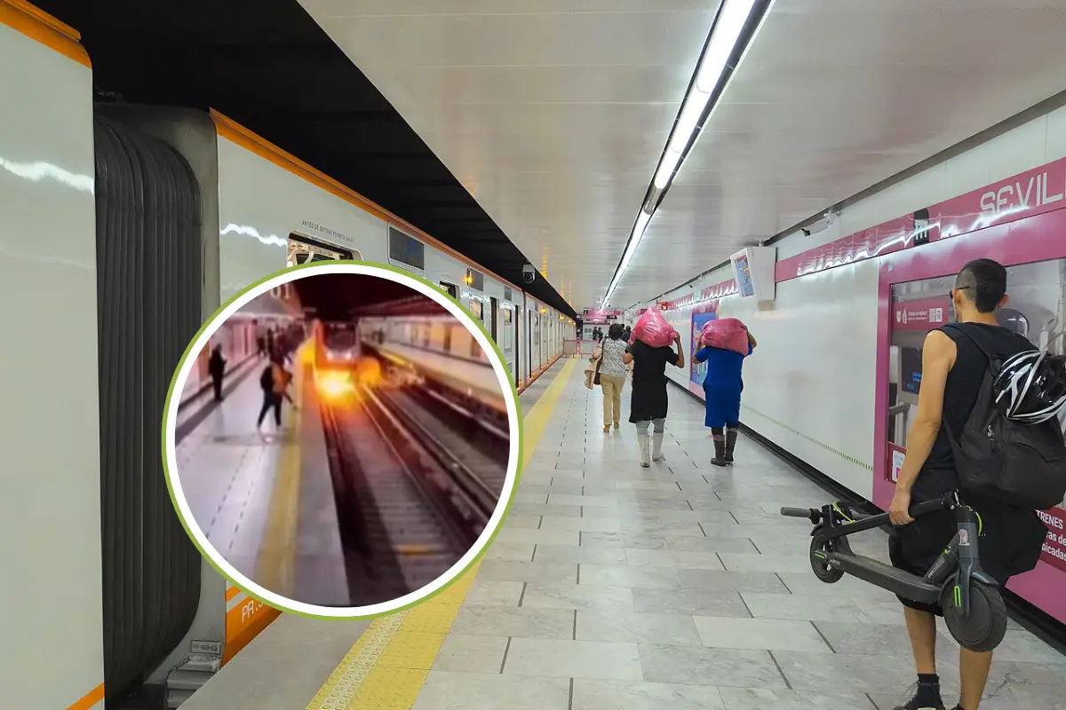 Estación Sevilla en el Metro de CDMX. Foto: @MetroCDMX y @FUCKCDMXPOLICIA | Canva