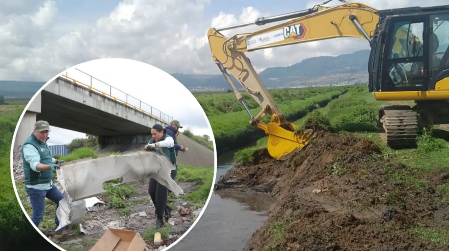 El Gobierno del Estado de México y la Conagua implementan acciones urgentes ante el riesgo de desbordamiento del Río Lerma. Imagen: GEM