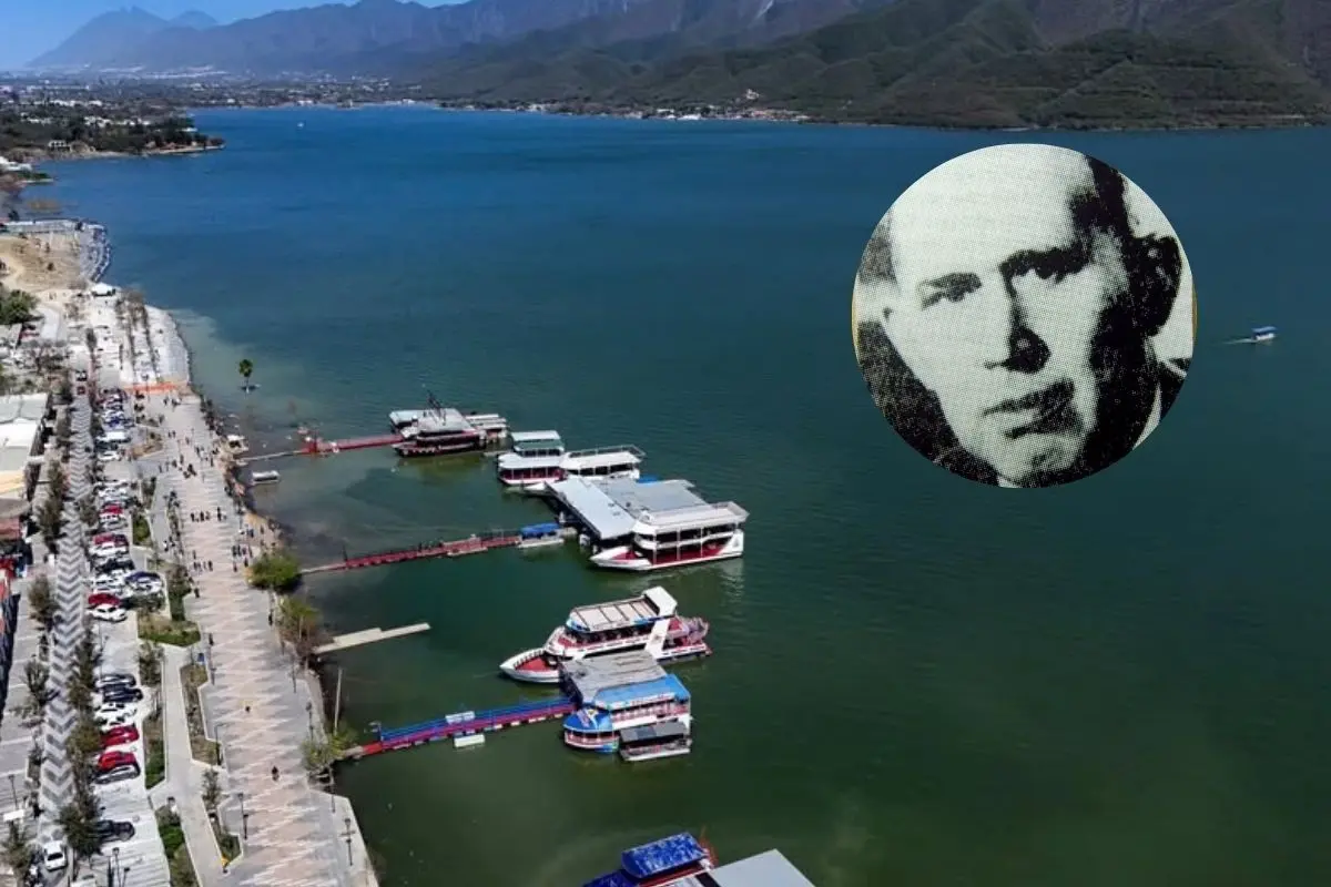 En la imagen una panorámica del malecón y la presa Rodrigo Gómez, mejor conocida como La Boca, del municipio de Santiago, Nuevo León. Foto: Facebook Samuel García/ https://fermintellez.blogspot.com/ Canva