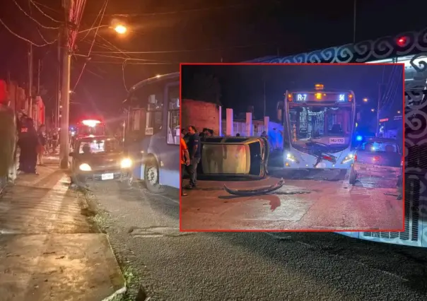 Carambola en calles de Mérida involucra a un Va y Ven y 4 autos