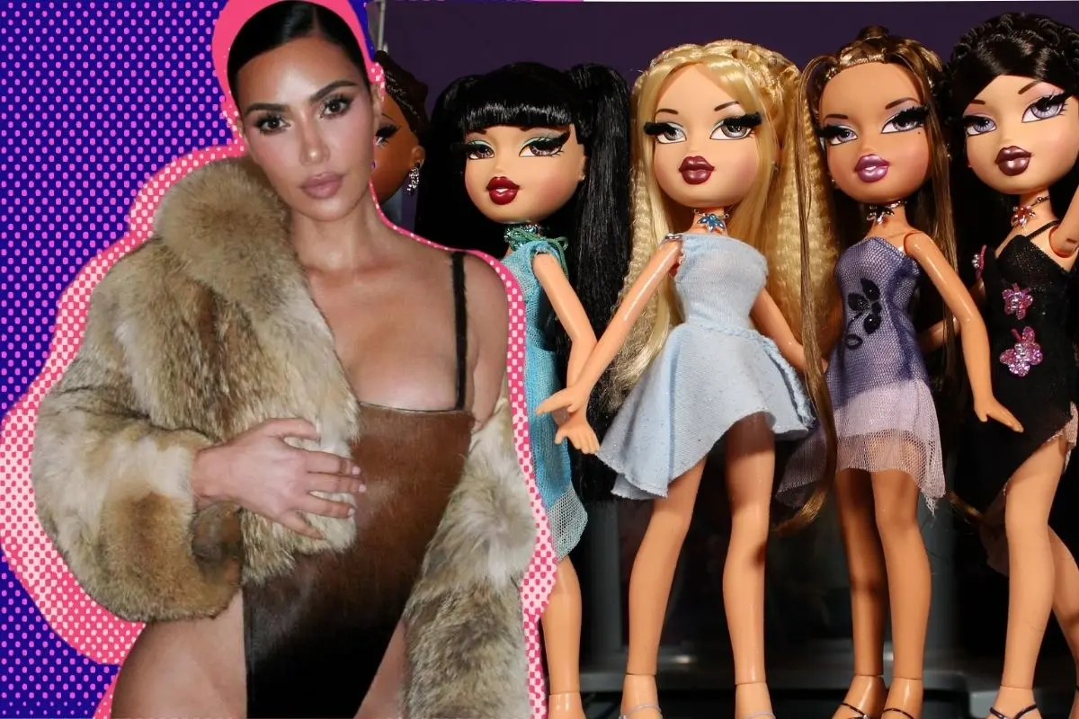La modelo Kim Kardashian será la villana de las muñecas Bratz. FOTO: CANVA/IG: @kimkardashian/Lookin´ Bratz