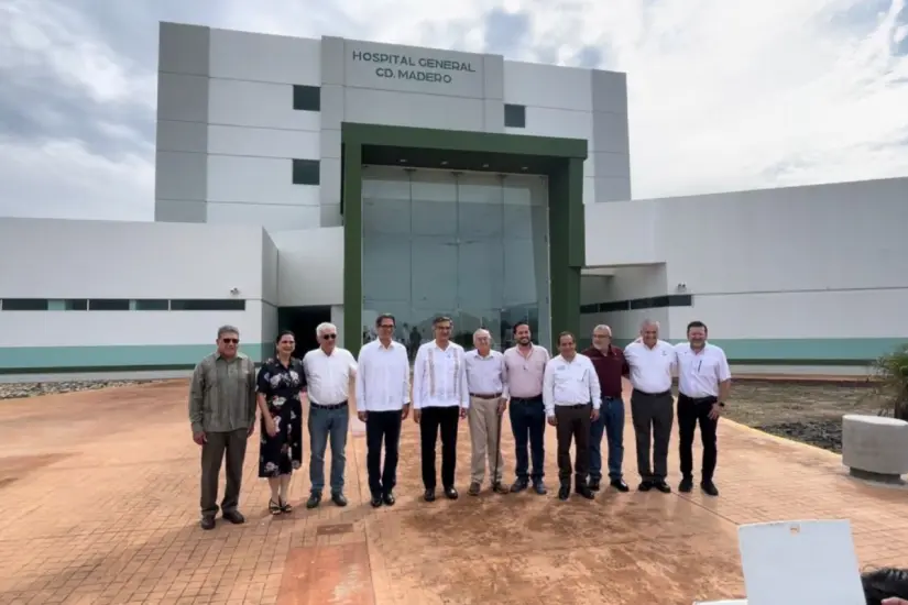 Autoridades estatales realizaron un recorrido por el hospital general de Ciudad Madero. Foto: Axel Hassel