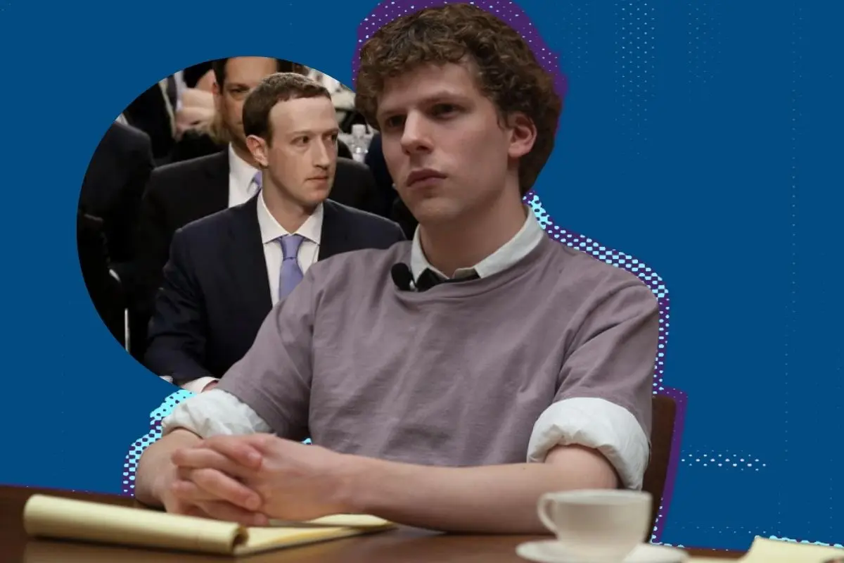 Aún se desconoce si Jesse Eisenberg regresará para interpretar a Mark Zuckerberg, en La Red Social 2. FOTO: CANVA/IMDb/BBC