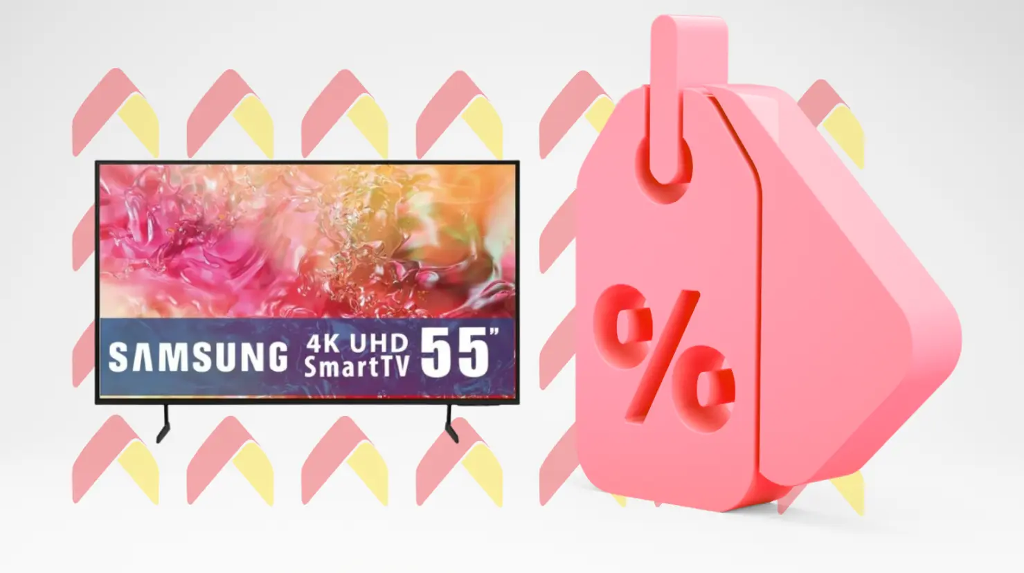 La pantalla de 55 pulgadas de Samsung ofrece una imagen nítida y con colores vivos gracias a su tecnología Crytal UHD. Foto: Bodega Aurrera | Canva