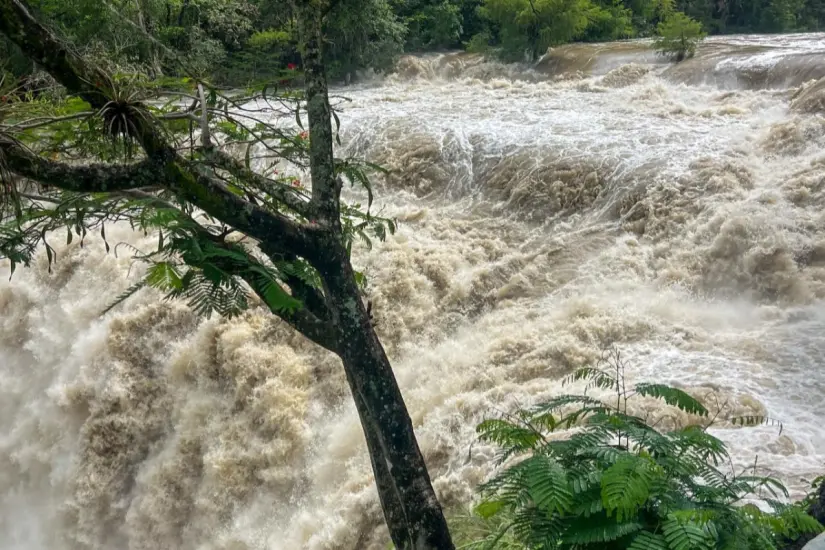 Cascada El Meco con las recientes lluvias | Foto: FB Cascada El Meco SLP