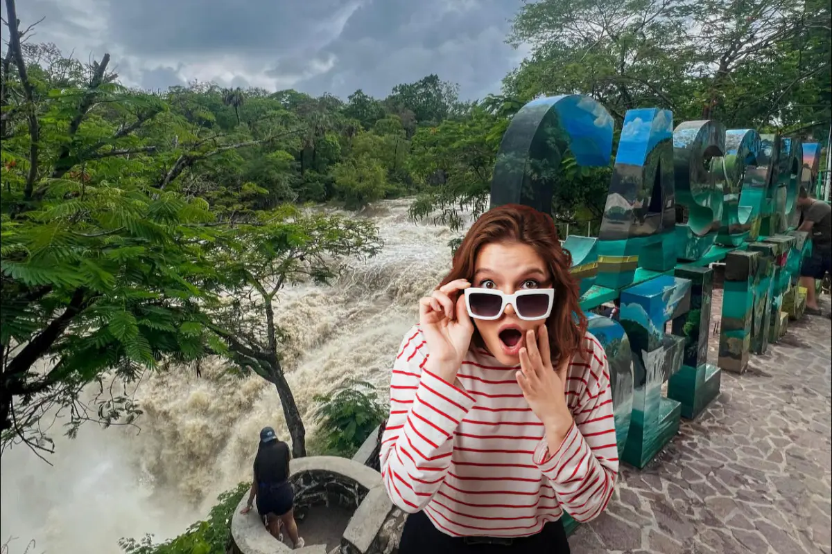 Con toda su fuerza así luce la Cascada El Meco en San Luis Potosí | Foto: Perla Herrera