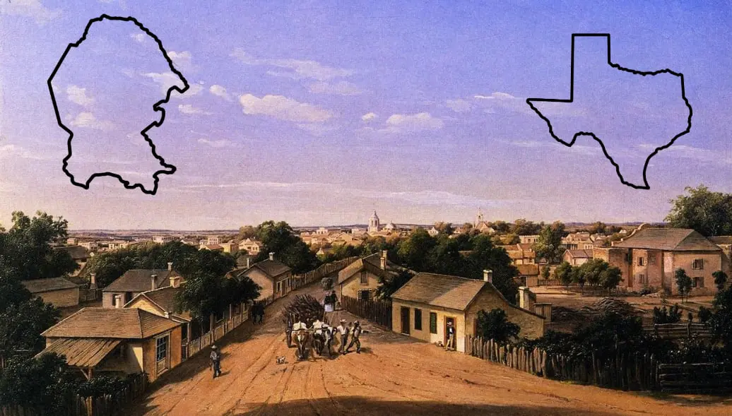 Ilustración de San Antonio de Béjar cuando era parte del territorio mexicano. (Fotografía: Wikipedia)