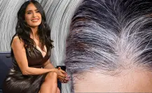 El trucazo de Salma Hayek para cubrir las canas sin tinte de cabello