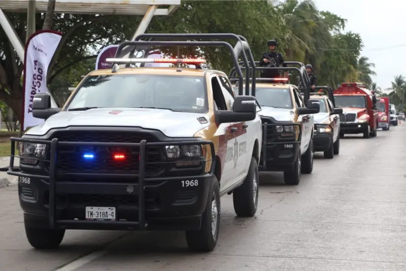 Imagen ilustrativa de un despliegue policiaco en Tamaulipas. Foto: Carlos García