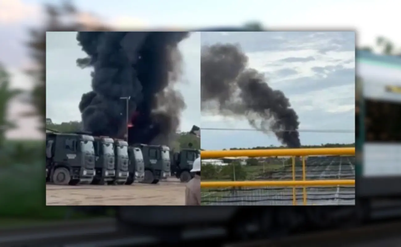 ¿Qué ocurrió en el incendio del campamento del Tren Maya? Foto: Canva | Captura de Pantalla