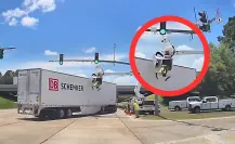 Camión embiste a trabajador en Springs, Louisiana | VIDEO