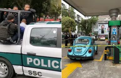 Caen tres por balacera y robo en gasolinera de CDMX; los atraparon tras persecución