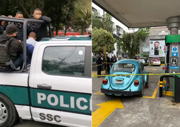 Caen tres por balacera y robo en gasolinera de CDMX; los atraparon tras persecución