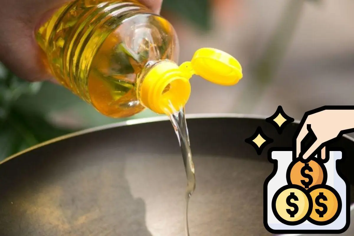 Persona vaciando aceite vegetal en un sartén. Foto: Flickr | Canva