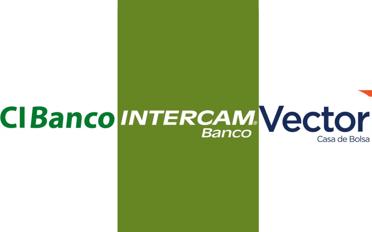 Logos CI Banco, Intercam Banco y Vector Casa de Bolsa. Foto: CI Banco / Intercam Banco / Vector Casa de Bolsa