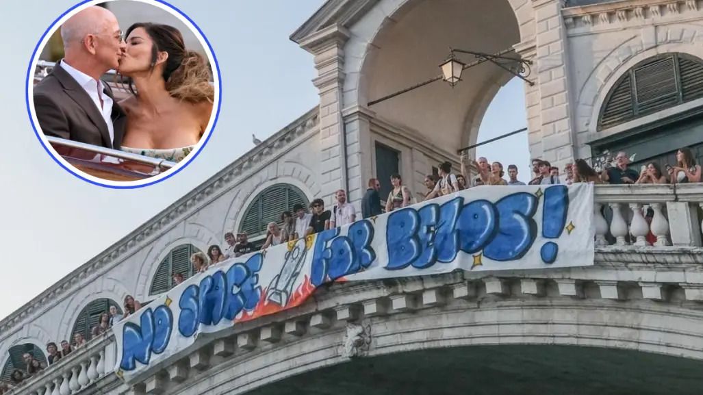 Vecinos de Venecia protestan contra la boda de Jeff Bezos, fundador de Amazon