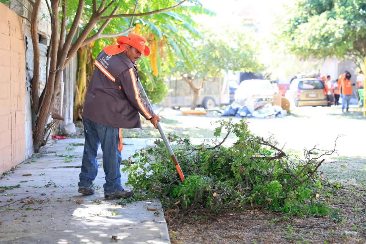 Más de 270 toneladas de cacharros y el deshierbe de más de 140 mil metros cuadrados de banquetas y espacios públicos es parte del balance de “Guadalupe Limpio” /Foto: Gobierno de Guadalupe