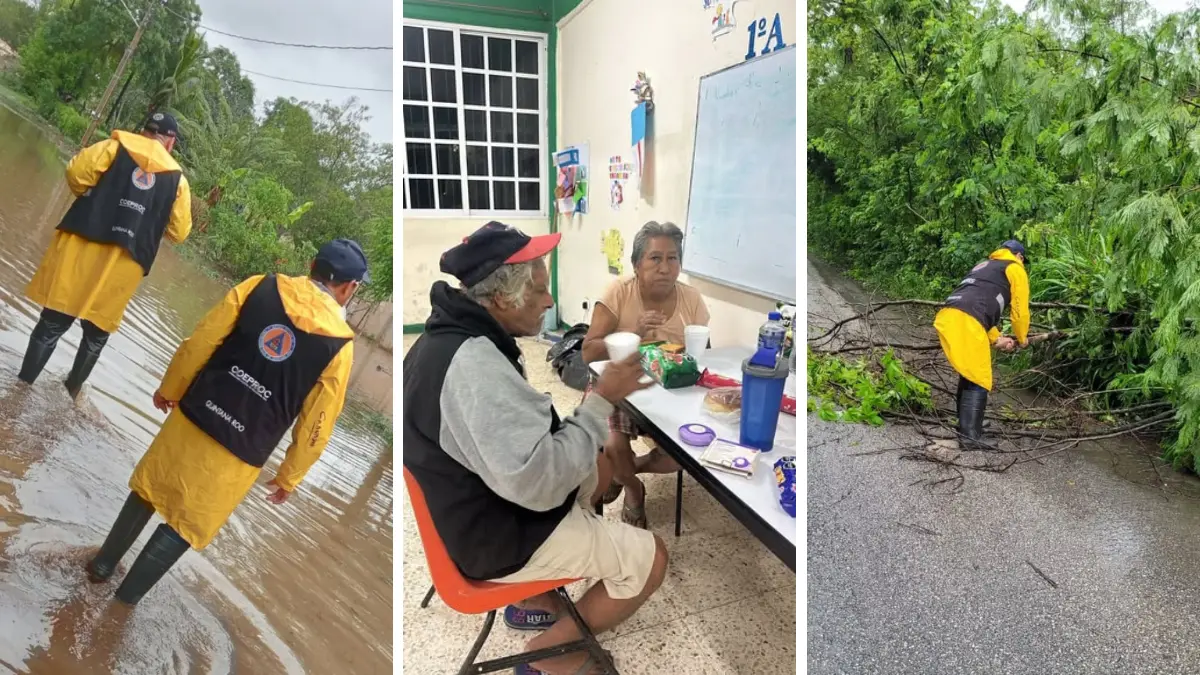 Las lluvias continuarán en las próximas horas Foto: Protección Civil Quintana Roo
