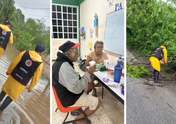 Fuertes lluvias dejan inundaciones y familias evacuadas en el sur de Quintana Roo
