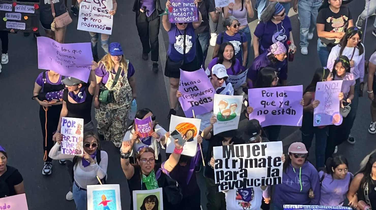 Imagen de la marcha de la pasada marcha del 8M en Saltillo. (Fotografía: Leslie Delgado)