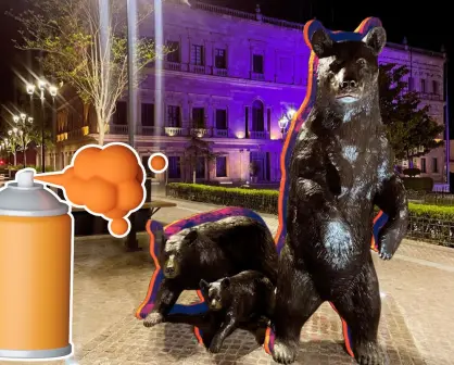 ¿Graffiti textil? Osos de Paseo Capital Saltillo fueron vandalizados por este colectivo