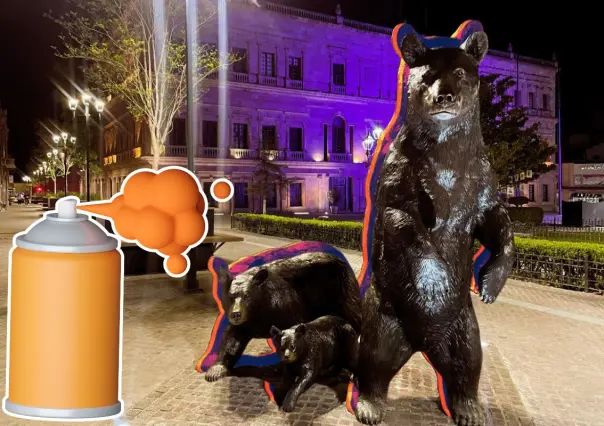 ¿Graffiti textil? Osos de Paseo Capital Saltillo fueron vandalizados por este colectivo