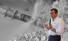 Atienden fuga de agua en Juárez con apoyo de Agua y Drenaje de Monterrey