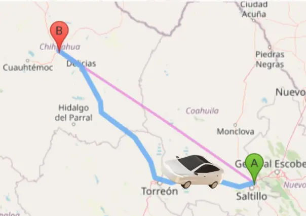 Esta es la carretera más rápida para llegar de Ramos Arizpe a Chihuahua