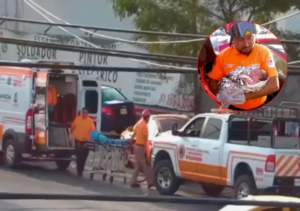 Rescatistas de Juárez, Nuevo León asisten a mujer en labor de parto en avenida