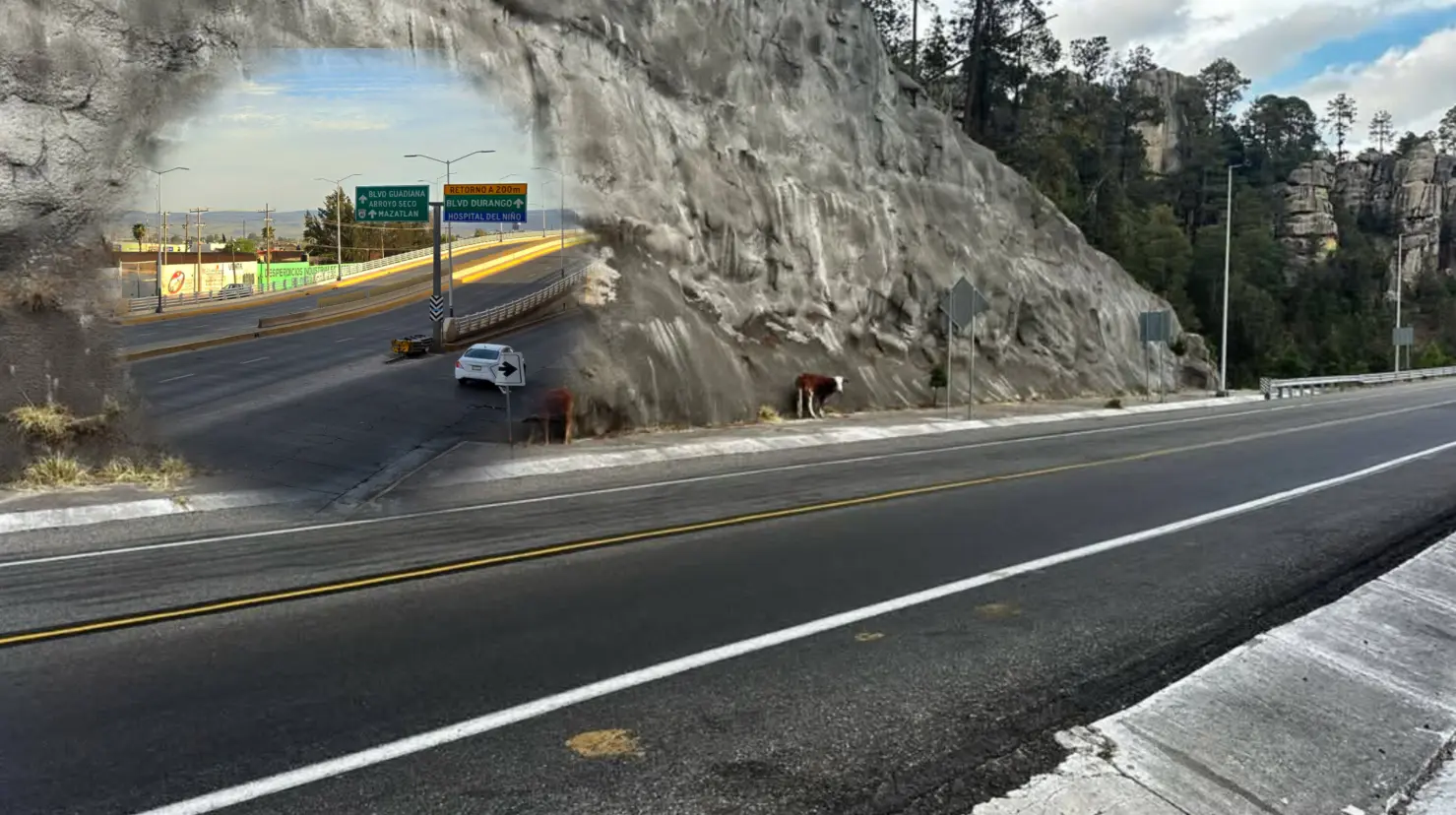 Foto: Gerardo LAres/ Facebook Secretaría de Seguridad Pública | Esta es la vía terrestre para llegar desde la capital de Durango a Nuevo León.