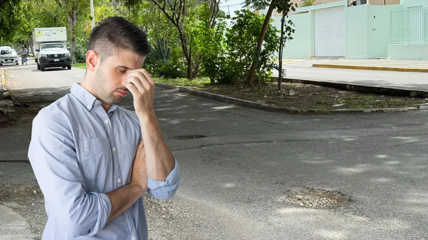 ¿Qué hacer si tu vehículo cae en un bache?. Foto: Canva / Alexis Moreno