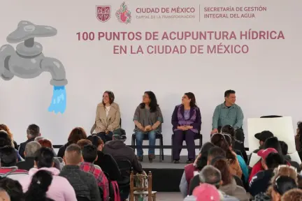 Clara Brugada apuesta por "Acupuntura Hídrica" para enfrentar sequías e inundaciones en CDMX Clara Brugada apuesta por "Acupuntura Hídrica" para enfrentar sequías e inundaciones en CDMX