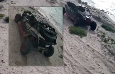 Conductor temerario en playas de Yucatán pone en riesgo a familias