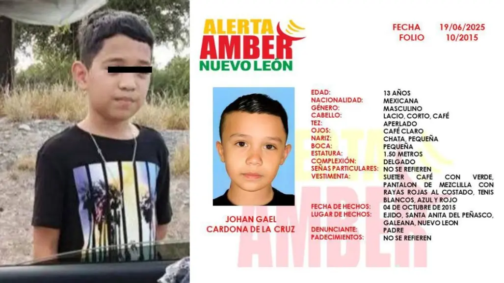Reportan a niño caminando solo en Montemorelos; señalan parecido con Johan Gael